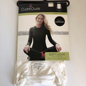NWT Cuddl Duds Warm Layer Long Sleeve Crew Top Sz MD in Ivory
